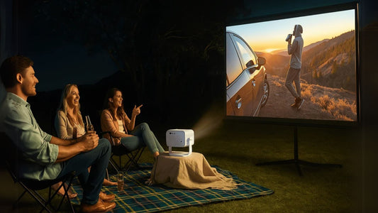Vision Beam projector setup in modern living room – buying guide 2025