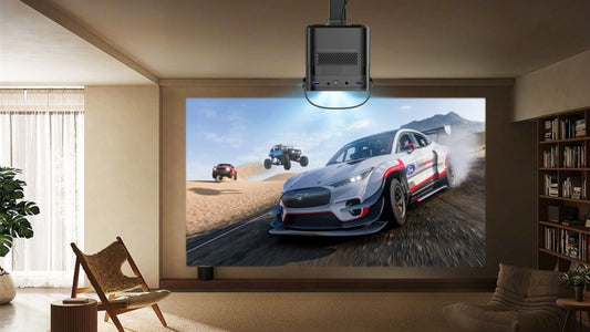 Ceiling mounted projector setup at home with Vision Beam™
